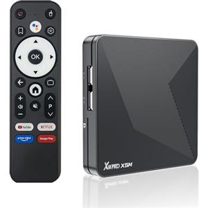 Dulmssxy Android TV Box,X5M Android 14.0 2GB RAM 16GB ROM S905X5M 2.0GHz 64-bit Quad-core Cortex-A55 Mali-G310 Support 2.4/5.0GHz WIFI6 BT5.0 1080P 8K HDR10+ 1000M Ethernet HDMI 2.1 H.265 Smart TV BOX