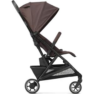 Deryan Easy2, Passeggino 0+ mesi-22 kg, Passeggino leggero con chiusura intelligente e compatta, Cappottina estensibile con trattamento antipioggia UV50+, regolabile, Poggiagambe, Cioccolato
