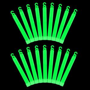 Kangtaixin 18 luci fluorescenti verdi con gancio, bastoncini luminosi per campeggio, festival, feste, all'aperto e emergenze