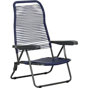 Totò Piccinni Sedia Sdraio STRING cordonata con braccioli con 6 posizioni Made in Italy (Blu, Spiaggina)