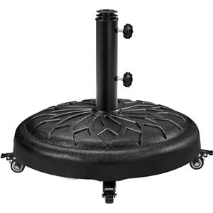 Yaheetech Base per Ombrellone da Giardino 20,6 kg in Resina e Metallo con 4 Ruote e Freni per Pali da Ø34/38/48mm con 2 Manopole per Cortile Piscina Esterno, Nero
