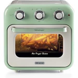 Ariete 4632 Friggitrice ad aria e forno Vintage, 1400W, 2in1, Capacità 16L, Accessori inclusi, Timer 60 minuti, Doppio vetro, Verde