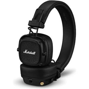 Marshall Major V Cuffie Wireless Bluetooth, 100 ore di riproduzione - nero | Oltre 100 ore di riproduzione, microfono per chiamate, design leggero e pieghevole per i viaggi, cavo audio rimovibile
