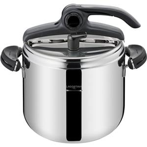Lagostina Mia Pentola a Pressione 7 L in Acciaio Inox 18/10 Ø 22 cm, Pentola Induzione e Gas, Coperchio con Apertura Facilitata, Fondo a tre Strati, Lavabile in Lavastoviglie