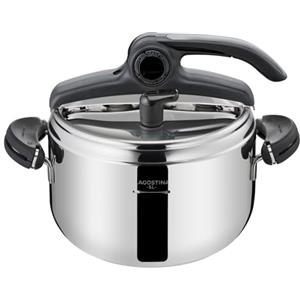 Lagostina Mia Pentola a Pressione 5 L in Acciaio Inox 18/10 Ø 22 cm, Pentola Induzione e Gas, Coperchio con Apertura Facilitata, Fondo a tre Strati, Lavabile in Lavastoviglie