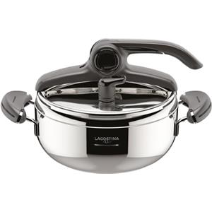 Lagostina Mia Pentola a Pressione 3.5L in Acciaio Inox 18/10 Ø 22 cm, Pentola Induzione e Gas, Coperchio con Apertura Facilitata, Fondo a tre Strati, Lavabile in Lavastoviglie