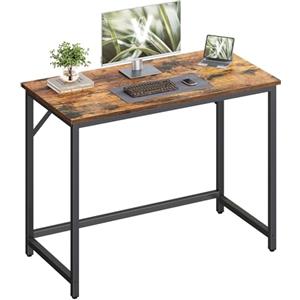 VASAGLE Scrivania per Computer, Postazione Lavoro, Scrivania da Ufficio, Studio Camera da Letto 50 x 100 x 76 cm, Stile Industriale, Struttura Metallica, Marrone Vintage e Nero Inchistro LWD41X