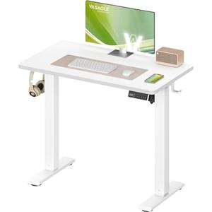 VASAGLE Scrivania Regolabile in Altezza Elettrica, Scrivania per Computer, Promemoria per Sedentarietà, Funzione Memoria con 4 Altezze, per Ufficio, 80 x 50 cm, Bianco Nuvola LSD308WZ03