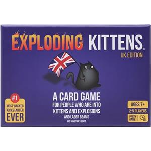 Exploding Kittens UK Edition - Proper Cheeky Fun for British Family Game Nights - Hilarious Card Games for Ages 7 and Up - 56 Cards