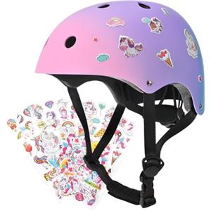 PIPIZHU Casco da Bicicletta per Bambina Bambini Taglia S/M Regolabile 51-58 cm Ventilato, Casco Bambini per Monopattini, Tricicli, Pattini a Rotelle (1, S)