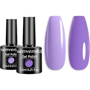 Senvenski Taro CS2-021 - Kit di smalti gel soak off UV/LED, per nail art con colori nude, viola chiaro, malva, lavanda, lilla, kit regalo per manicure da donna, saloni di bellezza e uso domestico (CS2