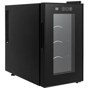 Promachineory Frigorifero autoportante da 23 l, frigorifero per bevande, 8 bottiglie, piccolo frigorifero per bottiglie di vino, illuminazione a LED con porta in vetro per soda, birra, vino