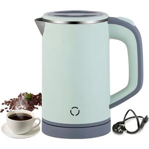 RHESHIN Bollitore da viaggio, 800 ml, bollitore da viaggio, bollitore portatile, mini bollitore da campeggio, silenzioso, bollitore da viaggio, in acciaio inox, bollitore da viaggio (Green)