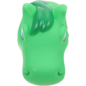 Outanaya Decorazione Manubrio Bicicletta in Silicone Testa di Cavallo Cartoon Verde, Accessorio Decorativo Sicuro per Gioco All'aperto