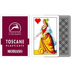 Modiano Toscane 85 Grandi - Carte da gioco regionali toscane in cartoncino duplex rinforzato 410 gmq - Scopa Briscola Tresette - 100% Made in Italy
