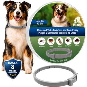 Tempotech Collare Antiparassitario per Cani - 8 Mesi di Protezione contro Pulci, Zecche, Zanzare e Acari - 65 cm Regolabile, Efficace e Sicuro 100% Naturali