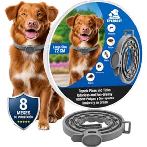 Tempotech Collare Antiparassitario per Cani - 8 Mesi di Protezione contro Pulci, Zecche, Zanzare e Acari - 65 cm Regolabile, Efficace e Sicuro 100% Naturali (1, GRIGIO RINFORZATO, 72CM)