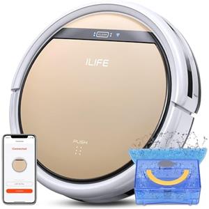 ILIFE V5s Plus Robot Aspirapolvere e Mop Combo, Funziona con 2.4G Wi-Fi/App/Alexa, Robot Aspirapolvere Automatico Automatico Caricabile, Sottile e Silenzioso (V5s Pro Upgrade)