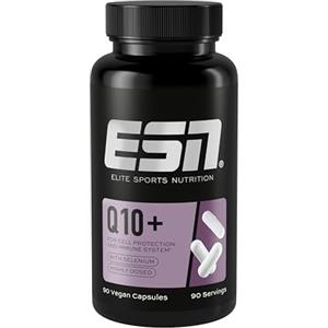ESN Q10 Pro + Selenio, 90 capsule, dosaggio elevato, 200 mg di coenzima Q10 + 18 µg di selenio per capsula, vegano e prodotto in Germania
