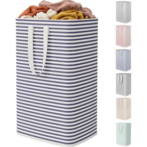 Lifewit Cesto Portabiancheria, Cesta Portabiancheria Pieghevole, Portabiancheria Sporca con Manici Allungati, Laundry Basket per Camera da Letto, Bagno e Lavanderia, 80L, Blu Navy