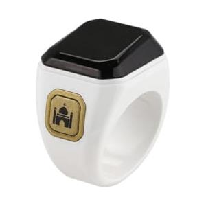 NbgrvB Tasbeeh - Contatore digitale ricaricabile per preghiera musulmana, meditazione, schermo impermeabile, 20 mm, bianco (18 mm, bianco)