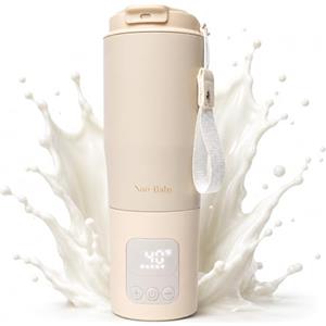 Nao Baby Scaldabiberon Portatile 2 in 1 con Sterilizzatore Biberon e Batteria Lunga Durata | Scalda Biberon Neonato Portatile 350ml con Conservazione 20h | Scaldabiberon Portatile Senza Fili