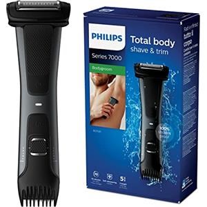Philips BG7020/15 Bodygroom 7000 Depilatore Corpo da Uomo, Wet&Dry, Pettini Regolabili 3-11 mm, Autonomia fino a 70 min