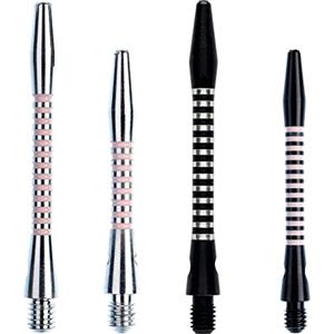 WINMAU Aste per freccette in alluminio nero, rosa e argento (steli) in corto e medio, 4 set per confezione