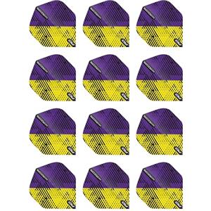 RED DRAGON Hardcore Radical Blue & Black Fleck Flights - 4 set per confezione (12 freccette in totale)