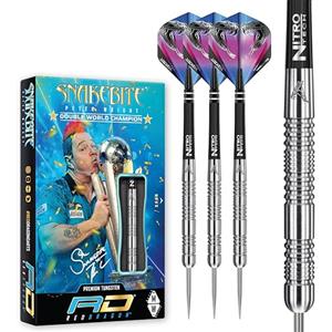RED DRAGON Peter Wright Snakebite Euro 11: 24g Freccette Tungsteno con Punta Acciacio, Voli e Freccette Aste