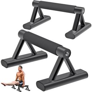 SELEWARE SELEWAERE Parallette in metallo per allenamento a pavimento, maniglie per flessioni, antiscivolo, barre per flessioni, per fitness calistenico, struttura robusta in acciaio con comoda impugnatura in