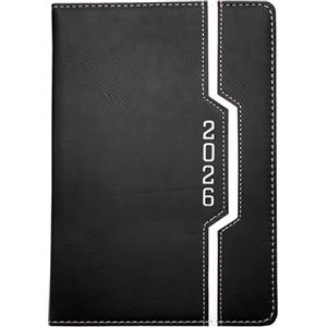 Leddy Living Agenda 2026 Settimanale f.to A5 14x21 cm Copertina Soft Touch Ecologica Carta Non Sbiancata Design Elegante e Funzionale da Gennaio a Dicembre in Italiano (NERO)