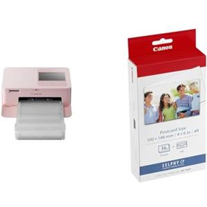 Canon Selphy CP1500, stampante fotografica a sublimazione wireless rosa & Carta, Colore, One Size