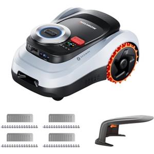 NAVIMOW Segway Navimow i208 LiDAR Robot Tagliaerba Senza Filo Perimetrale per 800m² con Garage M + 4 set di lame, Pendenze del 45%, LiDAR a stato solido + Vision, 4G integrato (Spedito separatamente)