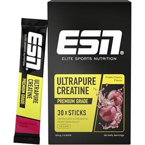 ESN Ultrapure Creatina Monoidrato in stick, 30 stick, 30 porzioni, ciliegia fresca, creatina in polvere, microfine e perfettamente solubile, vegana - prodotta in Germania
