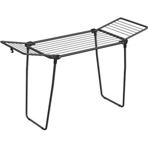 SONGMICS Stendibiancheria da Pavimento 158 x 53 x 93 cm, Stendino con Ali in Metallo, per Vestiti, Asciugamani, Biancheria, Nero Inchiostro LLR520BH01