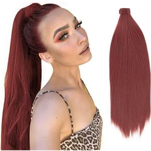 JJstar Coda Capelli Extension, Estensione di Coda di Cavallo 70cm Lungo Dritto Avvolgere Intorno a Clip in Coda di Cavallo Estensioni dei Capelli Sintetici per Donne e Ragazze