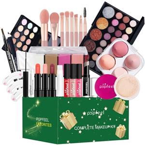 FantasyDay Set di Trucchi Donna, FantasyDay Kit Trucco Make Up Completo Cosmetico Starter Kit Adventskalender 2025 Xmas Makeup Gift Set con Correttore Rossetti Lucidalabbra Palette Ombretti Mascara Trousse Fard