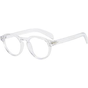 LJCZKA Occhiali Luce Blu Rotondi per Uomo Donna Retro Unisex Occhiali Anti Luce Blu Lenti Trasparenti Occhiali da Vista Anti Affaticamento Migliorano il Sonno per Computer Gioco Lettura (Trasparente)