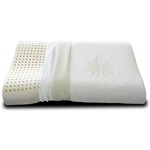 EVERGREENWEB MATERASSI & BEDS Evergreenweb - Cuscino 100% Lattice Doppia Onda per cervicale Tessuto Aloe Vera e Cotone Doppia Fodera Sfoderabile e Lavabile in Lavatrice