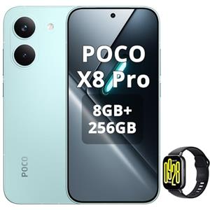 XIAOMI POCO X8 Pro Smartphone 8+256GB,processore Dimensity 8500-Ultra,batteria da 6500 mAh,sensore Sony IMX882 da 50 MP con OIS,fotocamera da 50 MP,Verde,incluso Smart Watch