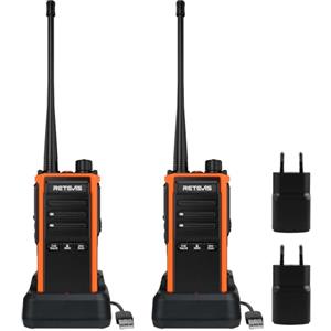 Retevis C65B Walkie Talkie Impermeabile, Ricetrasmittenti Professionale a Lungo Raggio, Impieghi Gravosi, Allarme di Emergenza Woki Toki per Salvataggio Esterno, Costruzione (2 Pacchetto)