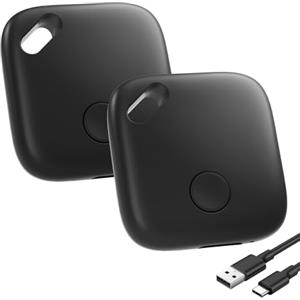 DEEBYCOO Tracker Tag Bluetooth Trova Oggetti 2 peezi, Localizzatori per Chiavi Ricaricabili USB-C Compatibili con Apple «Dov'è» (SOLO iOS), Localizzatore Tracker per Chiavi, Bagagli, Valigia, Zaini