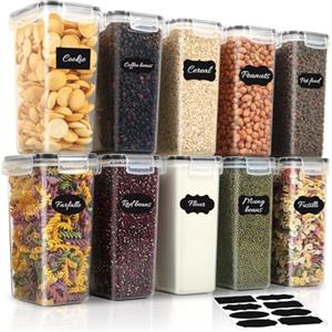 Withosent 2.0L Contenitori Ermetici Set da 10, Scatola di Conservazione per Cucina con Coperchio in Plastica, Organizer per Dispensa Porta Muesli per Cereali, Farina, Muesli, Cornflakes, BPA-FREE