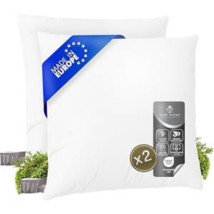 FH FAM' HOME HOME COSINESS Cuscino da Letto Coppia 60x60 cm I Cuscini Letto Morbido In Microfibra Anallergico Lavabile I Adatto Per Dormire In Tutte Le Posizioni I 2 Pezzi