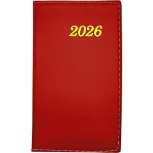 Leddy Living Agenda 2026 Settimanale 8,5x14 cm Copertina Soft Touch Ecologica Carta Non Sbiancata Design Elegante e Funzionale da Gennaio a Dicembre in Italiano (ROSSO)