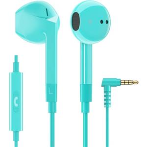 LUDOS FEROX Auricolari In-Ear Cuffie, Cuffiette con Filo e Microfono, 5 Anni di Garanzia, Cuffie Isolamento Acustico, Cuffiette Cellulare, Jack 3,5 mm per iPhone, Apple, Samsung, Huawei - Turchese
