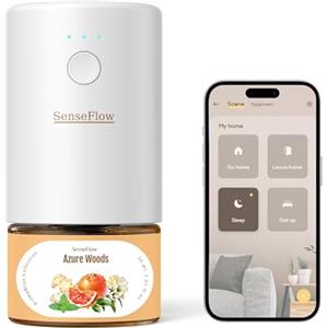SenseFlow Diffusore di Oli Essenziali Wi-Fi SF101S PRO - Ultrasuoni Senza Acqua Profumatore per Ambienti, 100% Vegetale, Aroma 120 Giorni, LED, Ideale per Casa, Hotel e Studio -Boschi Azzurri