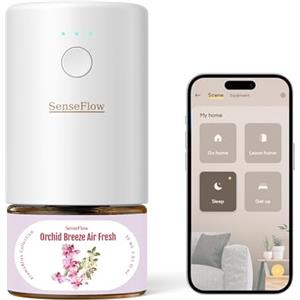 SenseFlow Diffusore di Oli Essenziali Wi-Fi SF101S PRO - Ultrasuoni Senza Acqua Profumatore per Ambienti, 100% Vegetale, Aroma 120 Giorni, LED, Ideale per Casa, Hotel e Studio -Brezza di Orchidea