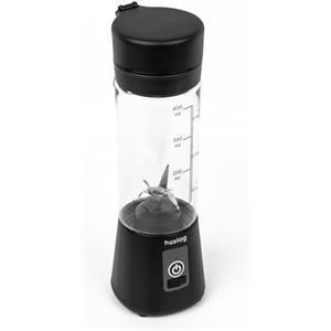 Huslog Frullatore Portatile 470ml, Mini Blender Senza Fili 180W, 6 Lame in Acciaio Inox, USB-C/USB-A, Compatto con Manico, Ideale per Smoothie, Frullati e Protein Shake, Nero